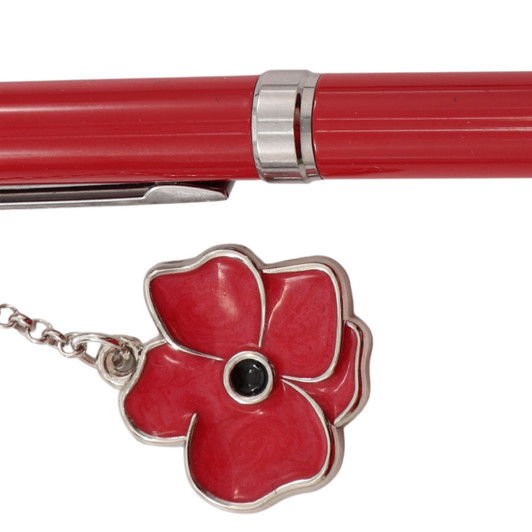 I Remember - Pen with Red Poppy Charm