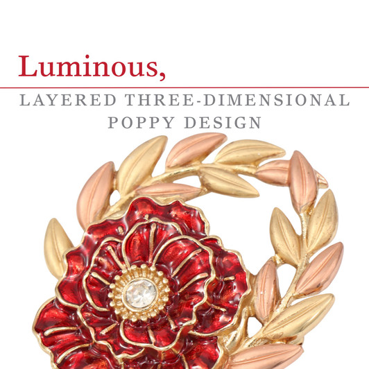 Nature of Remembrance Poppy and Laurel Limited-Edition Brooch