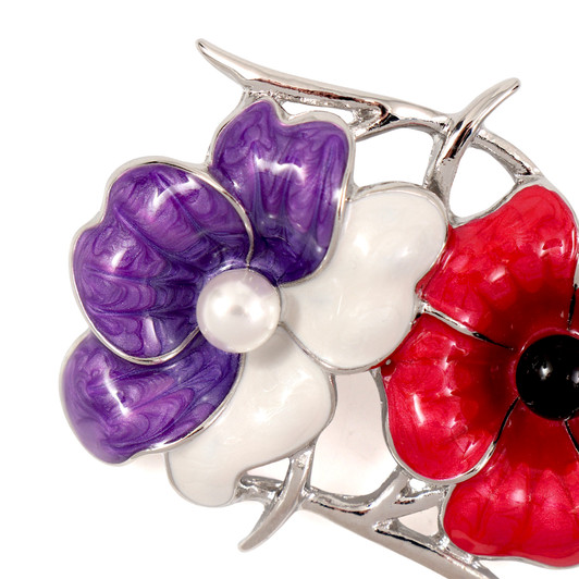 Nature of Remembrance Poppy and Native Violet Limited-Edition Brooch