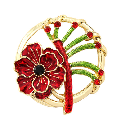 Nature of Remembrance Poppy and Kangaroo Paw Limited-Edition Brooch