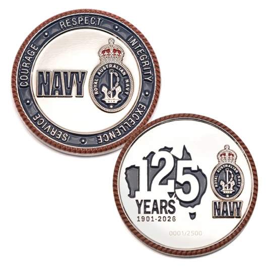 Navy - 125 Years For Our Nation Silver-plated Limited-Edition Medallion