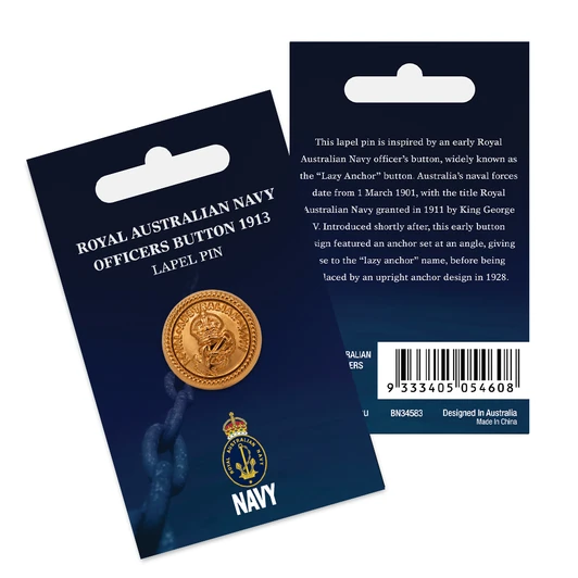 Royal Australian Navy - Officers Button 1913 Lapel Pin