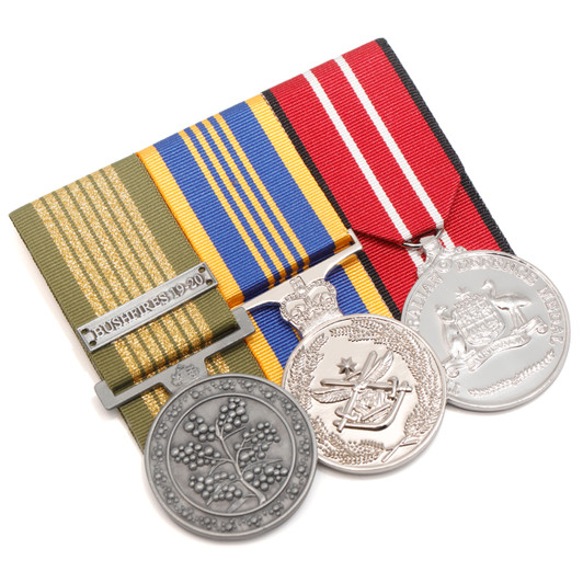 National Emergency + Defence Long Service + ADM Medal Set