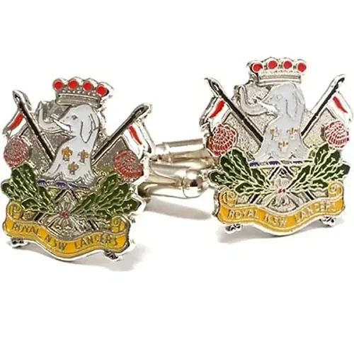 RNSWL Cuff links Royal New South Wales Lancers (RNSWL) 20mm full colour enamel cuff links. Order now from the military specialists. These beautiful gold plated cuff links are the perfect accessory for work or function