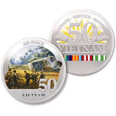 Air Force Vietnam 50th Ltd Edition Medallion The stunning Air Force Vietnam 50th Ltd Edition Medallion, order now from the military specialists. This Limited Edition proof quality medallion minted from brass alloy and finished in highly polished