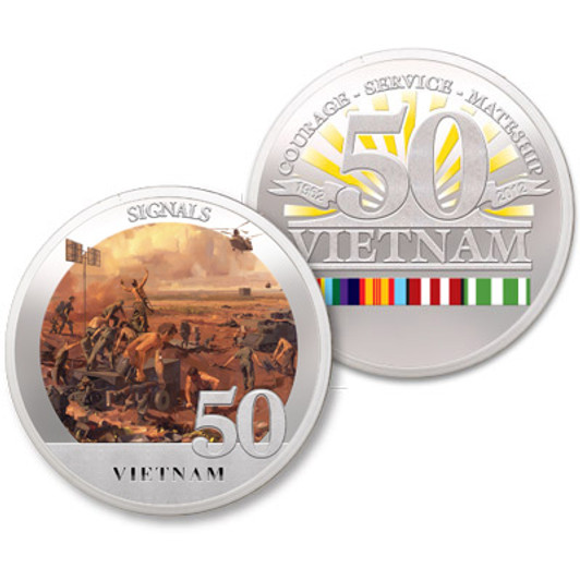 Signals Vietnam 50th Ltd Edition Medallion The stunning Signals Vietnam 50th Ltd Edition Medallion, order now from the military specialists. This Limited Edition proof quality medallion minted from brass alloy and finished in highly polished s