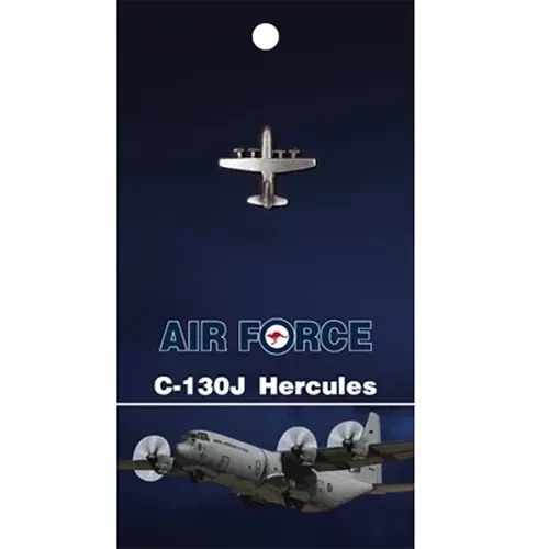 C-130J Hercules Lapel Pin On Card Get the quality C-130J Hercules Lapel Pin On Card today, order now from the military specialists. This 25mm nickel-plated lapel pin is a masterful 3D lapel pin, with a butterfly clasp on the back and