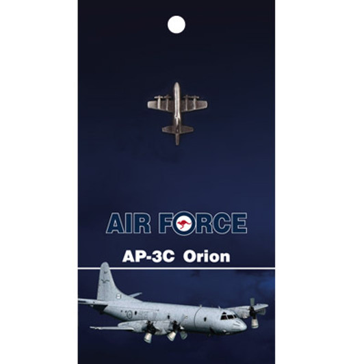 AP-3C Orion Lapel Pin On Card Get the quality AP-3C Orion Lapel Pin On Card today, order now from the military specialists. This 25mm nickel-plated lapel pin is a masterful 3D lapel pin, with a butterfly clasp on the back and come