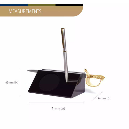 Blank Sword Desk Set With Navy Sword