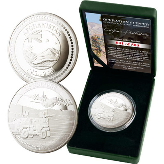 Afghanistan - Desert Airlift Ltd Medallion The exceptional Afghanistan - Desert Airlift Limited Edition Medallion, order now. The Royal Australian Air Force's heavy-lifting Hercules C-130 transport aircraft deployed to Afghanistan in January 2
