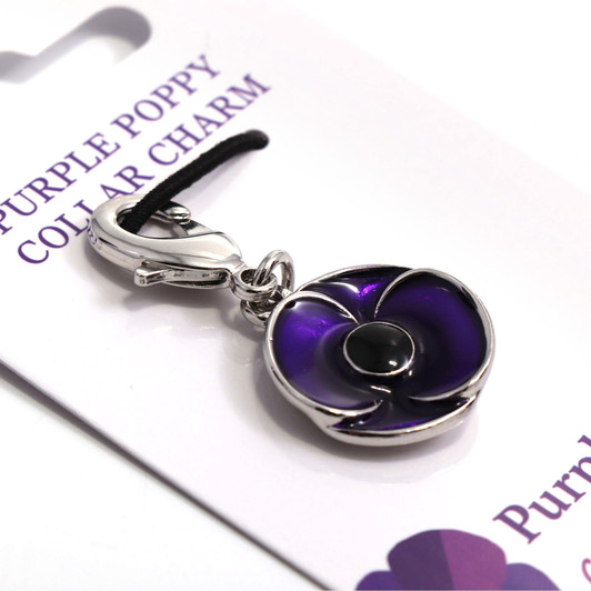 Purple Poppy Collar Charm