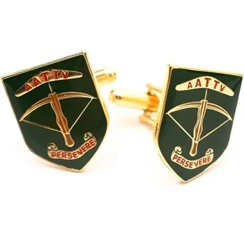 AATTV Cuff Links On Card Australian Army Training Team Vietnam (AATTV) 20mm full colour enamel cuff links. Order now from the military specialists. Displayed on a presentation card. These beautiful gold plated cuff links are