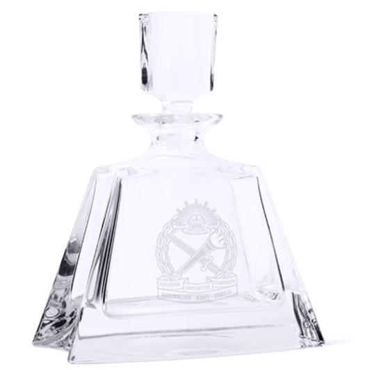 AAC Bohemia Crystal 500ml Decanter Exceptional quality AAC Bohemia Crystal 500ml Decanter, order now from Military Shop. This quality  heavy crystal decanter stands approximately 215mm tall and measures 180mm at the base.  Sandblasted