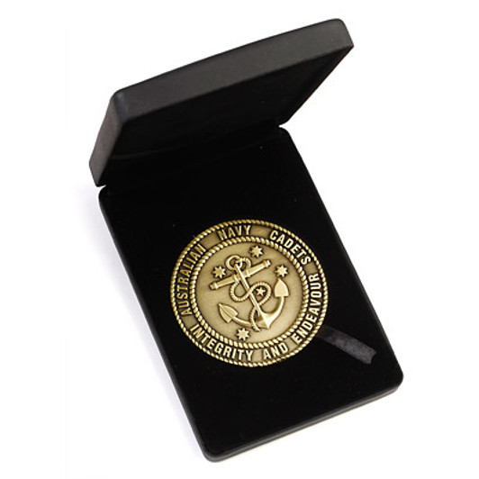 ANC 70mm Medallion in Box Stunning Australian Navy Cadets (ANC) 70mm medallion in Gift Box, order now from the military specialists. This quality medallion features the ANC crest beautifully engraved on the medallion, and with