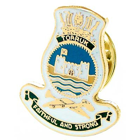 HMAS Tobruk Lapel Pin The HMAS Tobruk 20mm full-colour enamel lapel pin, order now from the military specialists. Displayed on a presentation card. This beautiful gold-plated lapel pin will look great on both your jacket a