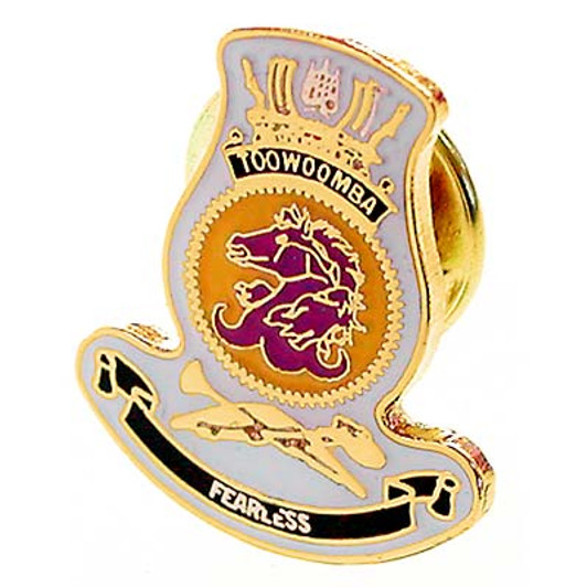 HMAS Toowoomba Lapel Pin The HMAS Toowoomba 20mm full-colour enamel lapel pin, order now from the military specialists. Displayed on a presentation card. This beautiful gold-plated lapel pin will look great on both your jacke