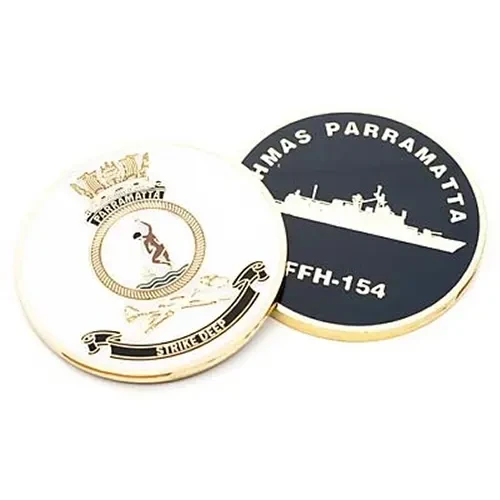 HMAS Parramatta Medallion The HMAS Parramatta medallion. Order now from the military specialists. This spectacular 48mm full-colour enamel medallion with the ships crest on the front and ships profile on the reverse, will star