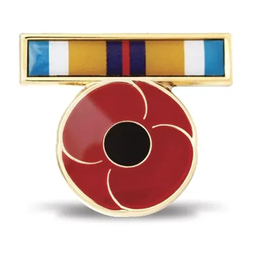 Afghanistan Ribbon Poppy Lapel Pin The war in Afghanistan was Australia's longest. This rich, enamel-filled 25mm Afghanistan ribbon badge available from the military specialists helps us reflect on the service, commitment and sacrifice