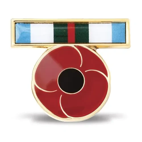 INTERFET Ribbon Poppy Lapel Pin The symbolism of this rich enamel-filled 25 mm East Timor ribbon badge available from the military specialists lets us honour the courage, compassion and sacrifices of the men and women of Australia's