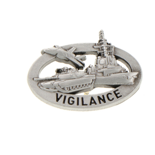 Vigilance Military Equipment Lapel Pin On Card