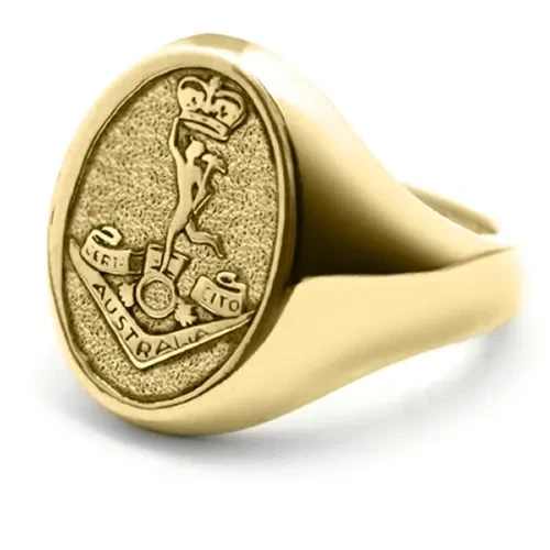 RASigs 18ct Yellow Gold Ring Order the stunning Royal Australian Corps of Signals (RASigs) Solid 18ct Yellow Gold Ring today from the military specialists. Our quality rings are custom-made to order - please choose carefully as c