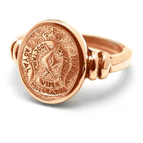 RMC 18ct Rose Gold Ring F Stunning Royal Military College Corps of Staff Cadets (RMC) Solid 18ct Rose Gold Ring order today from the military specialists. Our quality rings are custom-made to order - please choose carefully as