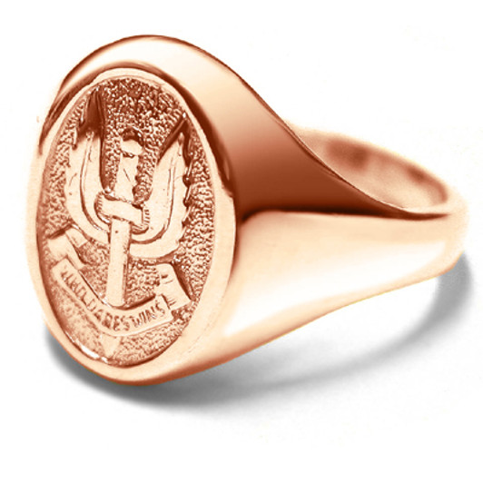 SASR 18ct Rose Gold Ring Order the stunning Special Air Service Regiment (SASR) Solid 18ct Rose Gold Ring  today from the military specialists. Our quality rings are custom-made to order - please choose carefully as changes t