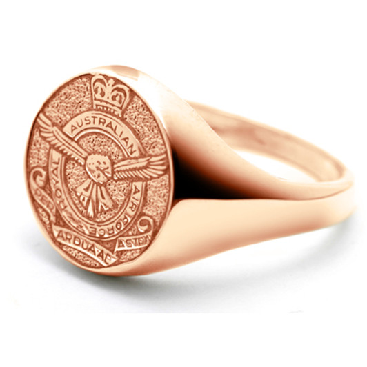 Air Force 9ct Rose Gold Ring Stunning Air Force Solid 9ct Rose Gold Ring order today from the military specialists. Our quality rings are custom-made to order - please choose carefully as changes to or cancellation of your order