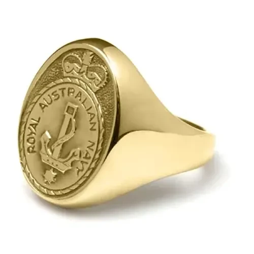 Navy Ring 18ct Yellow Gold Stunning Navy Solid 18ct Yellow Gold Ring order today from the military specialists. Our quality rings are custom-made to order - please choose carefully as changes to or cancellation of your order af