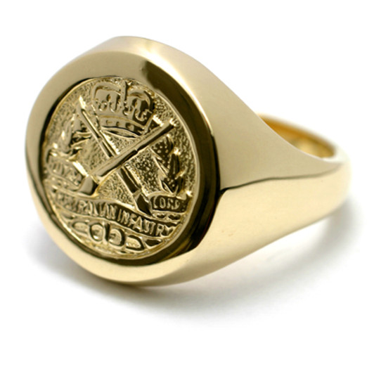 RAInf 18ct Yellow Gold Ring Order the stunning Royal Australian Infantry Corps (RA Inf) Solid 18ct Yellow Gold Ring today from the military specialists. Our quality rings are custom-made to order - please choose carefully as cha