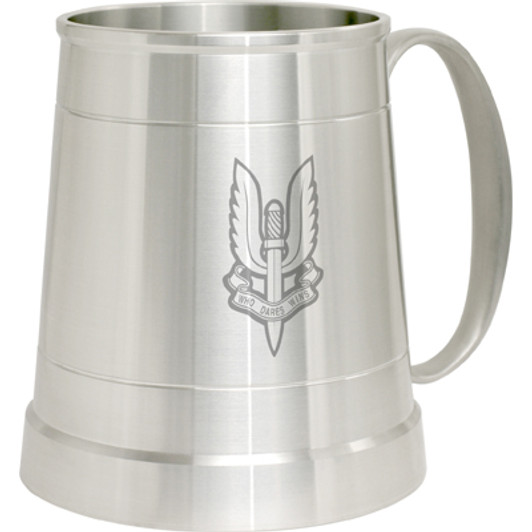 SASR Pewter Tankard Special Air Service Regiment (SASR) crest Engraved on a traditional pewter tankard from Military Shop. Order online now. This stylish tankard is a brilliant addition to your trophy shelf or pool room.