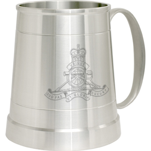 RAA Pewter Tankard Royal Regiment of Australian Artillery (RAA) crest Engraved on a traditional pewter tankard from Military Shop. Order online now. This stylish tankard is a brilliant addition to your trophy shelf or p