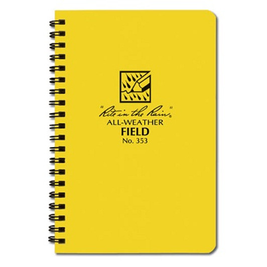 RITR AW 353 Notebook Field Pat Rite In The Rain AW 353 Notebook Field Pat order now from the military specialists. These notebooks are made with a Polydura cover and wire-o binding. The Field and Journal patterns are available with