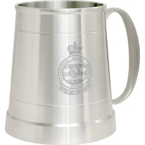 Navy Clearance Divers Pewter Tankard Navy Clearance Divers crest Engraved on a traditional pewter tankard from Military Shop. Order online now. This stylish tankard is a brilliant addition to your trophy shelf or pool room.