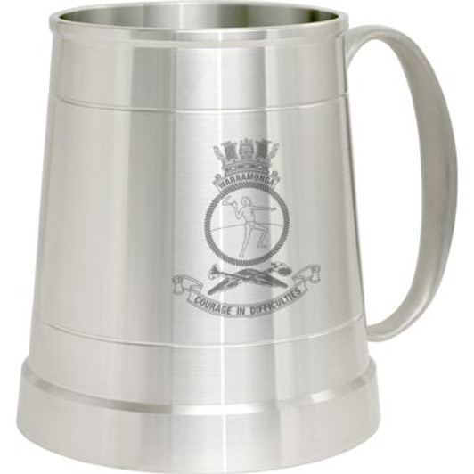 HMAS Warramunga Pewter Tankard HMAS Warramunga crest Engraved on a traditional pewter tankard from Military Shop. Order online now. This stylish tankard is a brilliant addition to your trophy shelf or pool room.