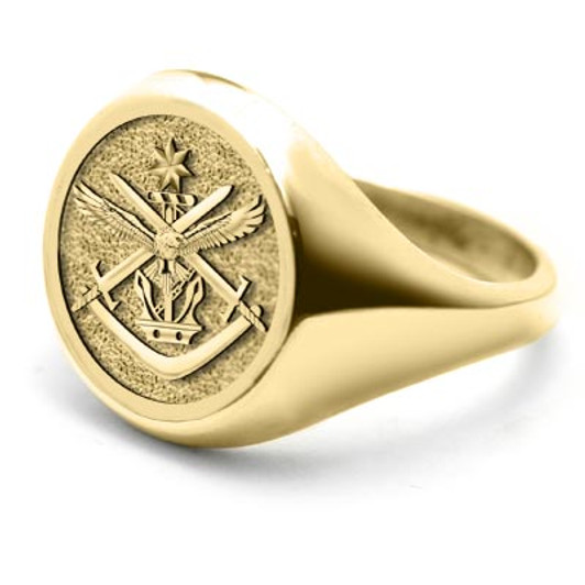 ADF Ring 9ct Yellow Gold Stunning Australian Defence Force (ADF) Solid 9ct Yellow Gold Ring order today from the military specialists. Our quality rings are custom-made to order - please choose carefully as changes to or canc