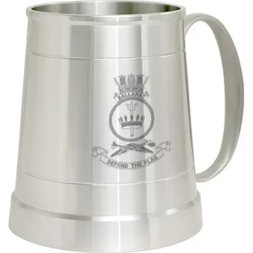 HMAS Ballarat Pewter Tankard HMAS Ballarat crest Engraved on a traditional pewter tankard from Military Shop. Order online now. This stylish tankard is a brilliant addition to your trophy shelf or pool room.