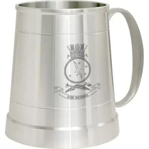 HMAS Albatross Pewter Tankard HMAS Albatross crest Engraved on a traditional pewter tankard from Military Shop. Order online now. This stylish tankard is a brilliant addition to your trophy shelf or pool room.