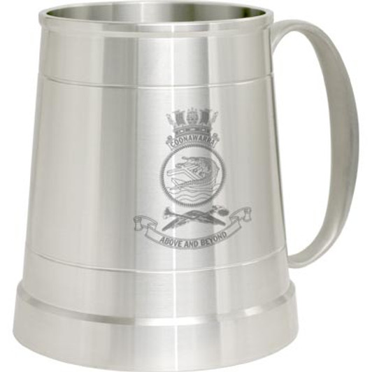 HMAS Coonawarra Pewter Tankard HMAS Coonawarra crest Engraved on a traditional pewter tankard from Military Shop. Order online now. This stylish tankard is a brilliant addition to your trophy shelf or pool room.