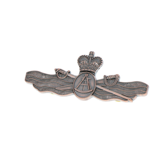 Maritime Geospatial Officer Bronze Badge Large Order the Maritime Geospatial Officer Brass Badge today from the military specialists. Available in a large size, this badge is perfectly sized and features two butterfly clutch pins to make it ready