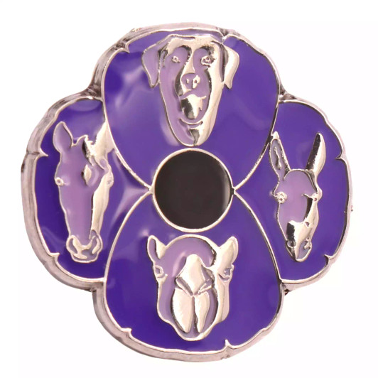 Purple Poppy Silhouette Badge