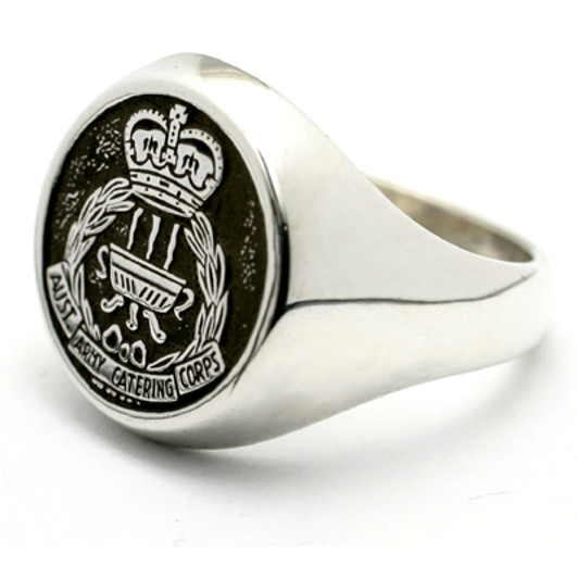 AACC Sterling Silver Ring Stunning Australian Army Catering Corps (AACC) Solid Sterling Silver Ring order today from the military specialists. Our quality rings are custom-made to order - please choose carefully as changes to