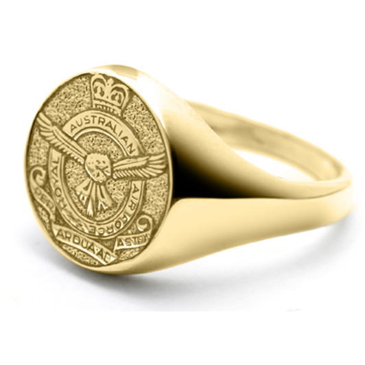 Air Force 9ct Yellow Gold Ring Stunning Air Force Solid 9ct Yellow Gold Ring order today from the military specialists. Our quality rings are custom-made to order - please choose carefully as changes to or cancellation of your orde