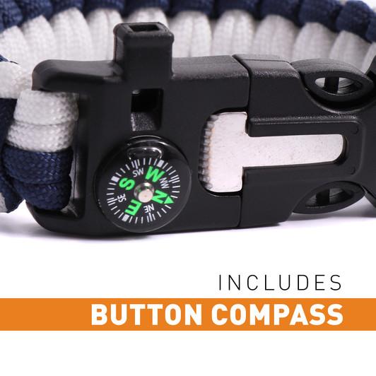 Paracord Bracelet Navy Blue and White