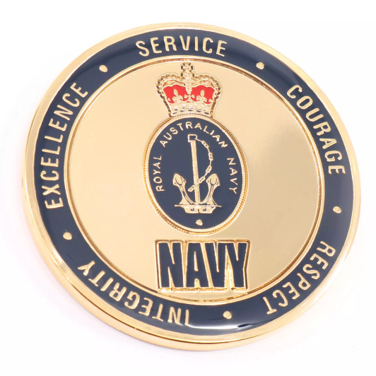 Navy Medallion On Card - 48mm Enamel Medallion