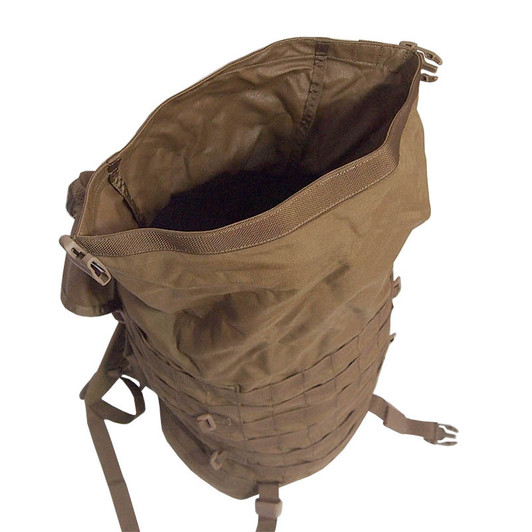 Day Pack - Coyote Designed to meet the day-to-day requirements of an operator's 'grab bag'. Its simple yet bomb-proof design makes it ideal for field use. The tubular internal compartment has a dry bag style roll-top c