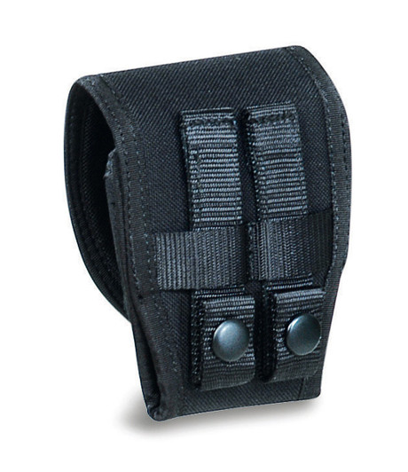 Tasmanian Tiger Cuff Case Open Black Open belt holster for handcuffs from Tasmanian Tiger. Featuring a close with a snap-fastener and a hook-and-loop fastening for 30 to 55mm belt and coupling systems. Specifications: Material: CORDURAÂ