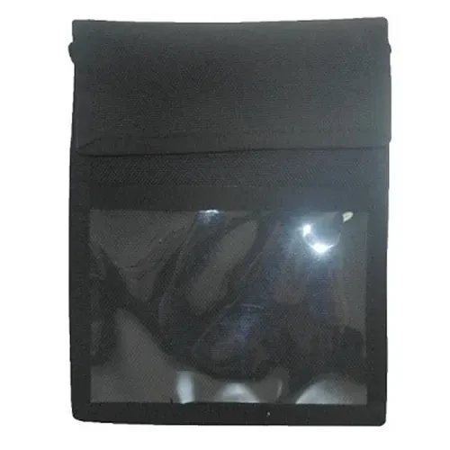 Neck ID Holder Black Neck ID Holder in Black, order now from the military specialists. Hook-and-loop Closure, Adjustable neck cord, Pocket for pen at rear, A generic ID hanger. Can be worn around the neck or on load beari