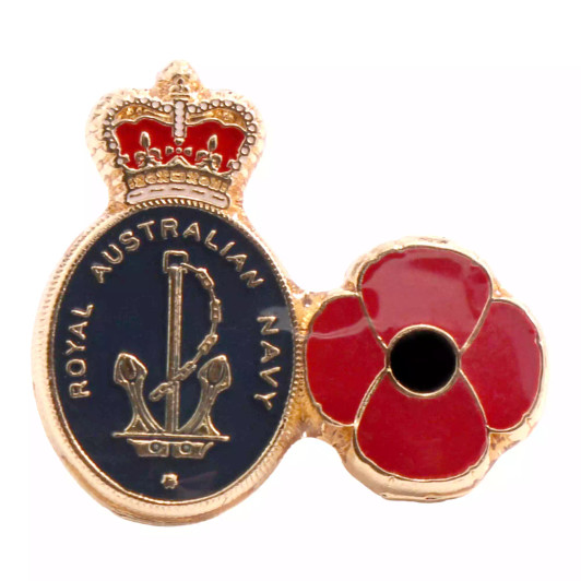 Navy Poppy Lapel Pin