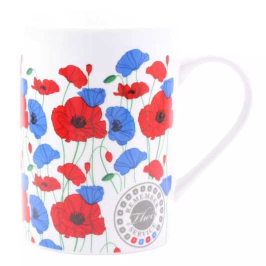Remember Their Service Red & Purple Poppy Mug